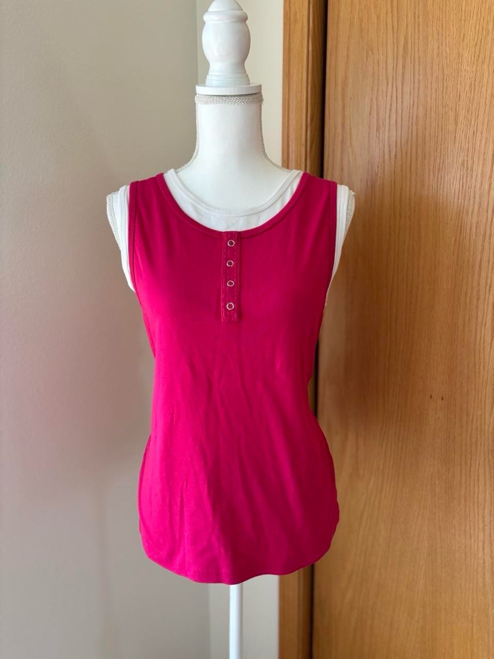Studio Works Bright Fuchsia Henley Tank